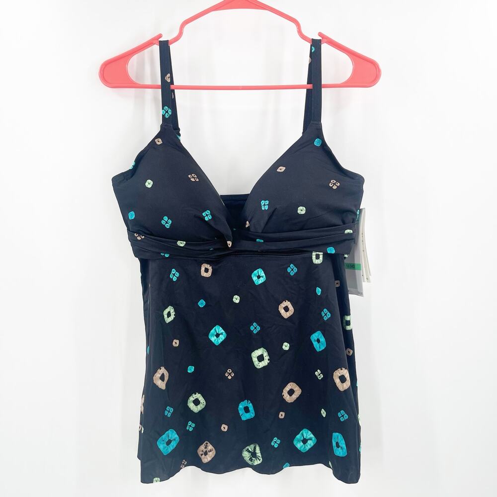 CONTOURS BY COCO REEF Tankini Top Size 10/34D NWT Black Underwire Shapemaker - Picture 3 of 16